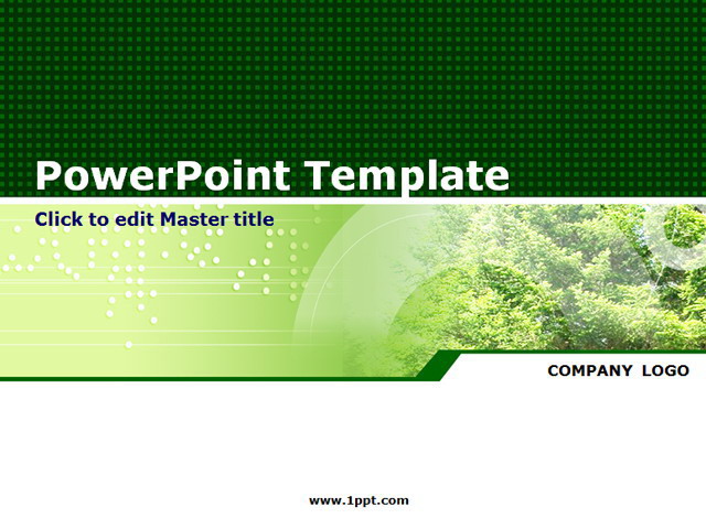 经典绿色植物PPT模板下载